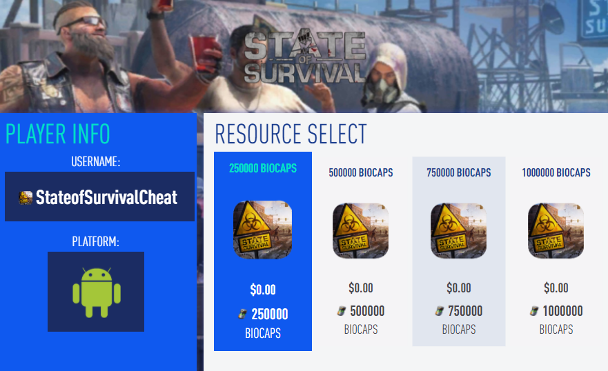 State of Survival Trucos State of Survival Truco Biocaps