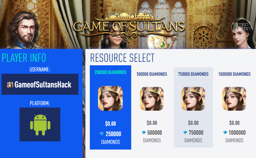 Game of Sultans Trucos Game of Sultans Truco Diamantes